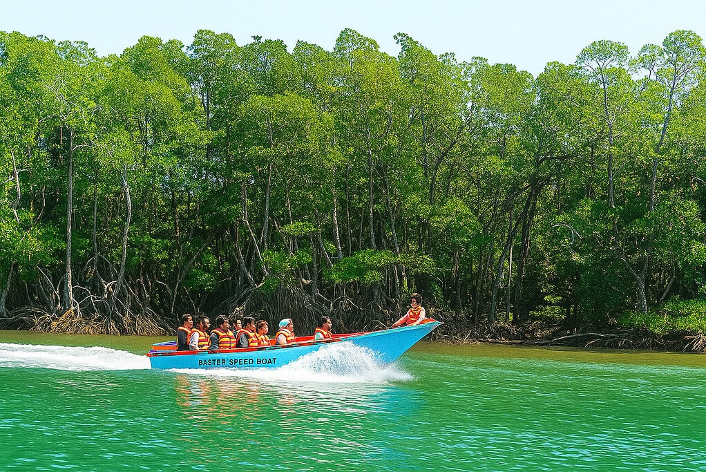 Mangrove boat ride towards limestone caves, Baratang Island