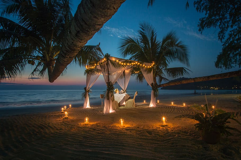 Candle light dinner on the beach Havelock Island