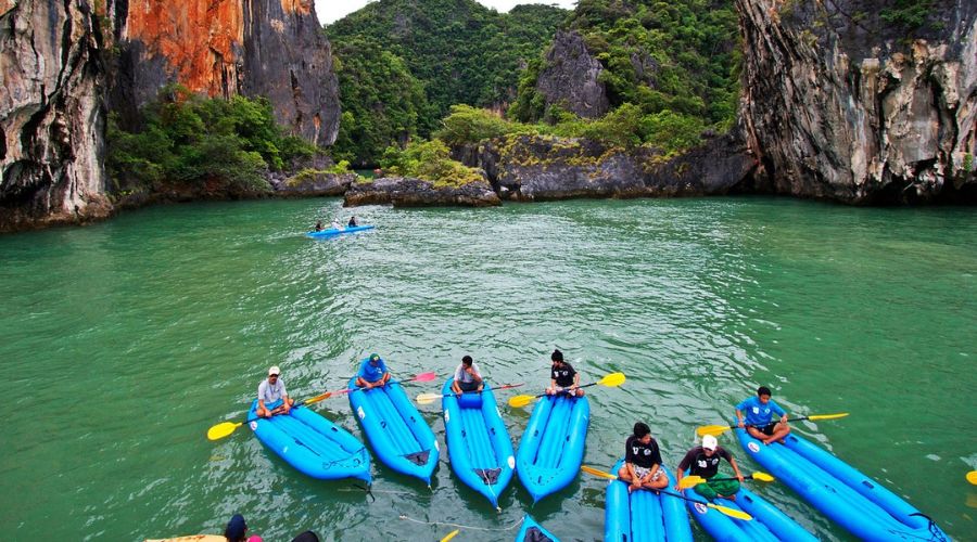 Bioluminescent night kayaking in Andaman